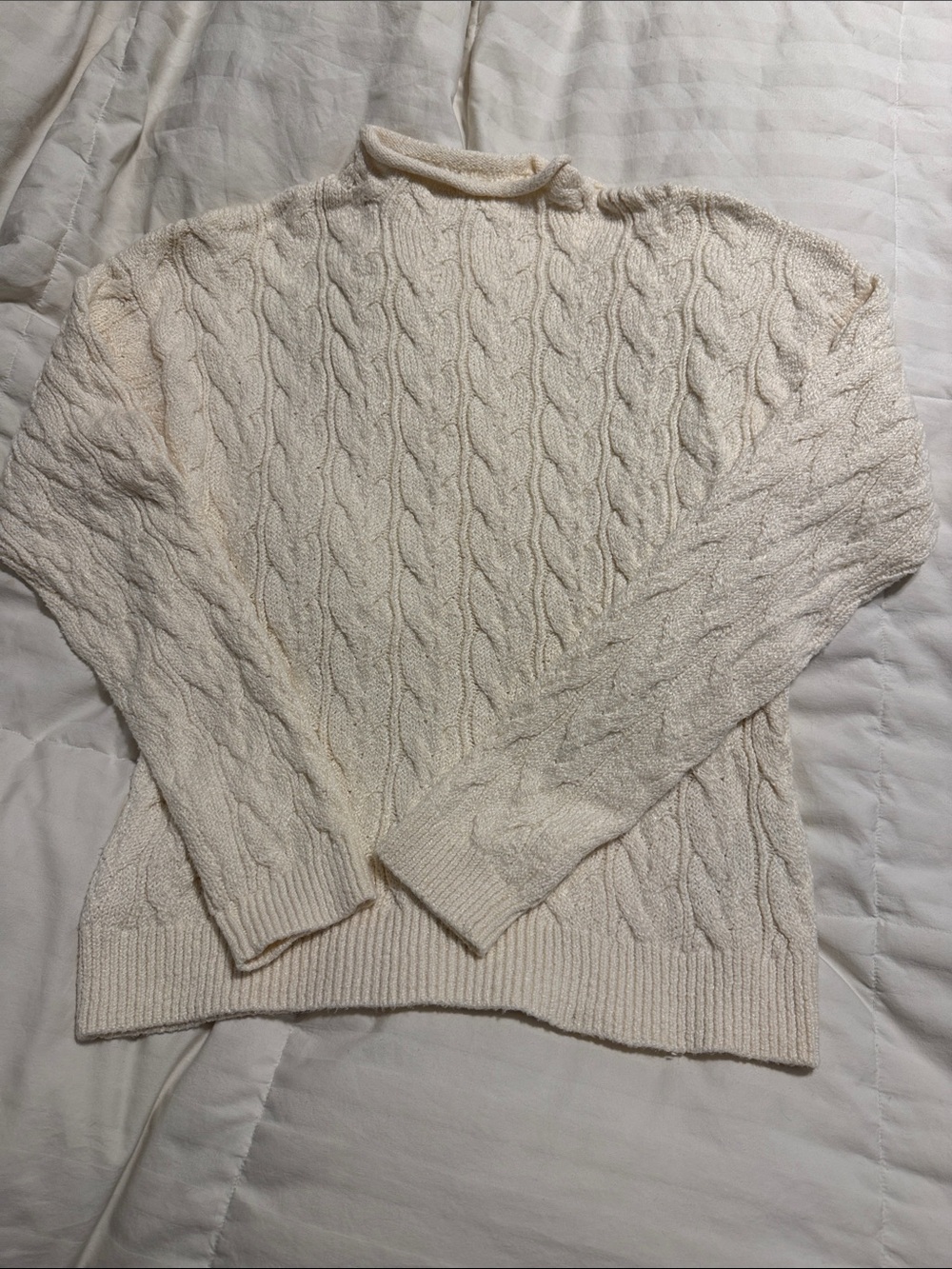 J. Crew - Cream Cable Turtleneck Sweater - Small
